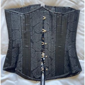 Timeless Trends Black Brocade Underbust Corset size XXS EUC